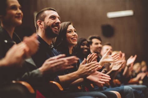 Applause after the spectacle: the audience disperse, the voices of children - sound effect