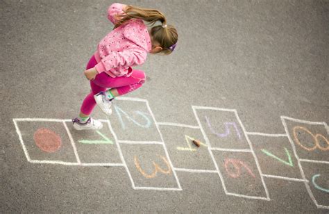 Children play hopscotch (english hopscotch) - sound effect