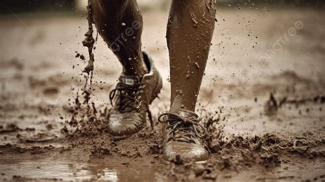 Man running through mud - sound effect