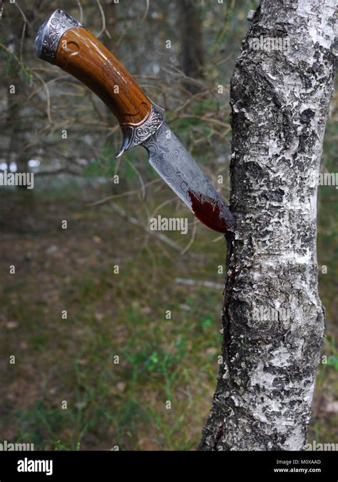 Sticking a knife into a tree - sound effect