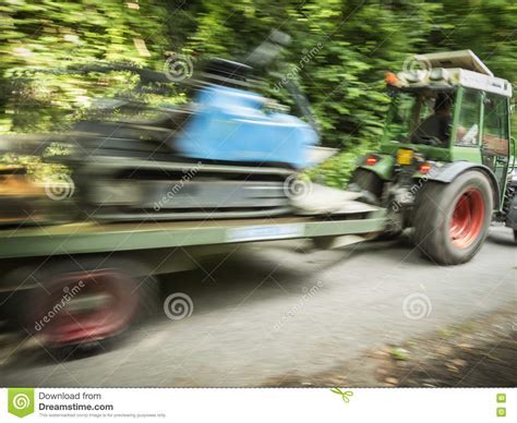 Diesel tractor passing fast - sound effect