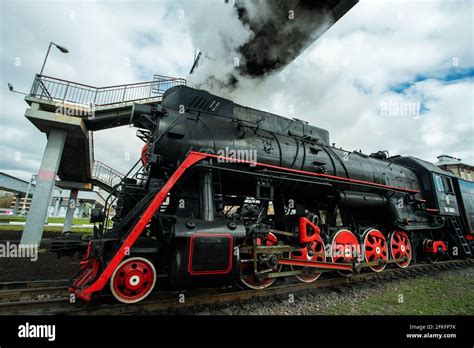 Steam locomotive, passage with beeps - sound effect