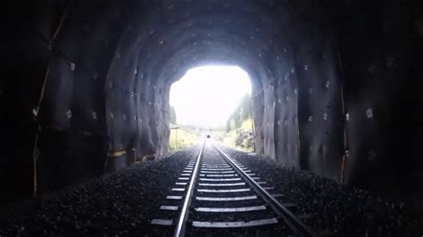 Train rides through tunnel, inside train - sound effect