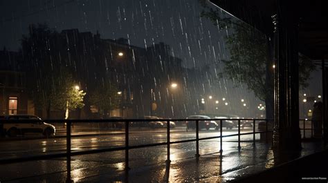 Rain on the sidewalk: traffic in the background - sound effect