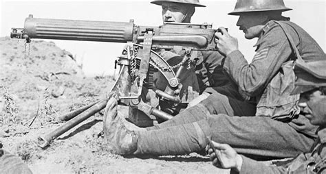 Shooting from a machine gun during the first world war - sound effect