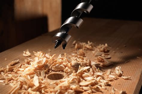 Wood drill drills one hole - sound effect