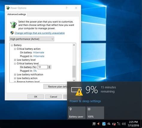 Windows 10 battery critical sound