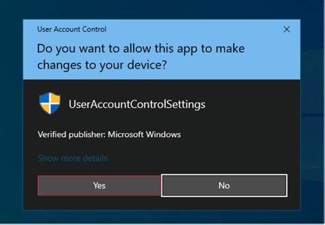 Windows 10 user account control sound