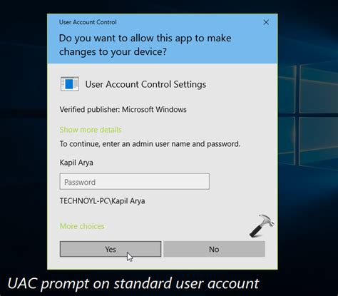 Windows 10 user account control sound