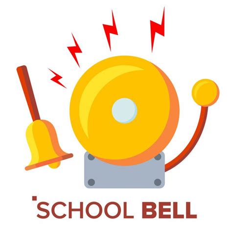 School bell rings several times - sound effect
