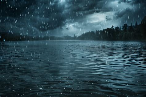 Average rain on the lake - sound effect