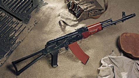 Shooting from an ak-47 assault rifle, a kalashnikov assault rifle - sound effect