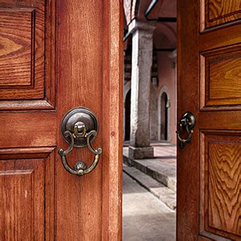 Door is wooden, closes with a creak - sound effect