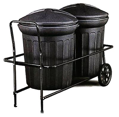 Trash can cart, wheels creak - sound effect