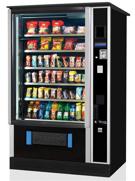 Vending machine: drop a few coins, press buttons - sound effect