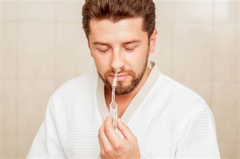 Men's nasal inhalations - sound effect