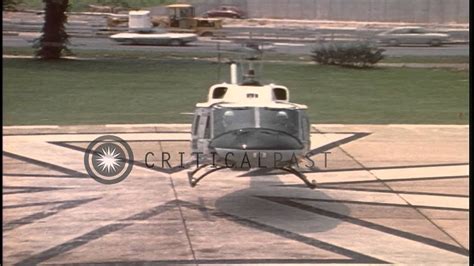 Twin huey helicopter approach and landing - sound effect