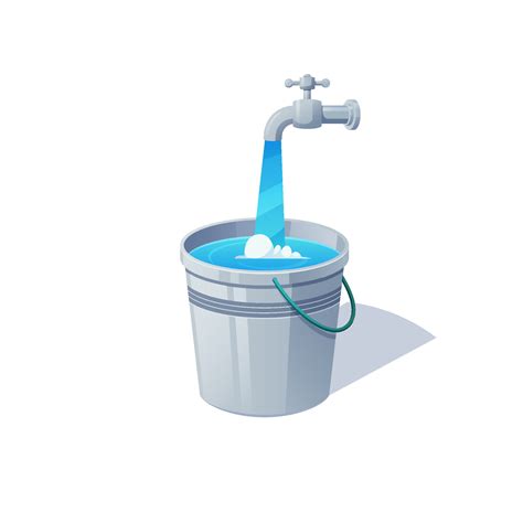 Water is pouring into a bucket, filling the bucket with water - sound effect