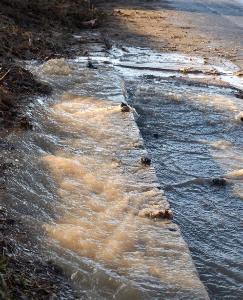 Water flows down the city sewer - sound effect