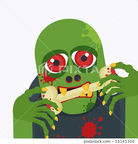 Zombie greedily eats prey - sound effect