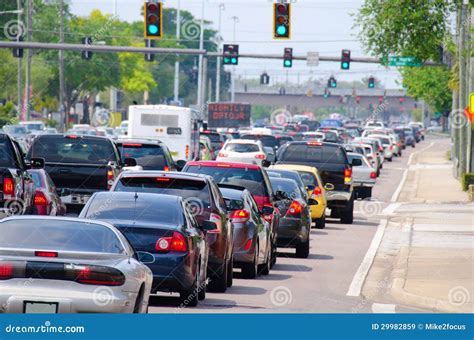 Sound of a traffic jam, car signals