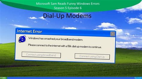 Dial-up modem sound and windows errors