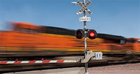 Sound of the train moving through the crossing (2)