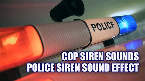 Sound of a police siren, sound from inside the car