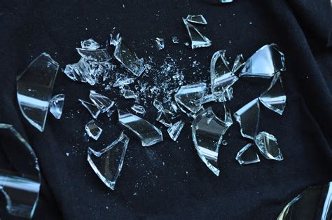Sound of breaking glass into small pieces