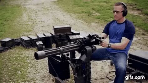 Sound of shooting from a machine gun with an echo effect