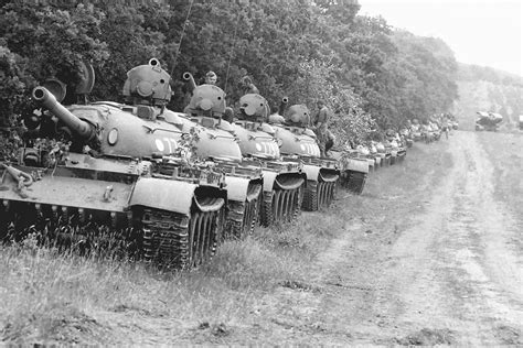 Sound of a tank column, the movement of a group of tanks