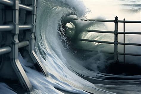 Sound of waves crashing against a barrier