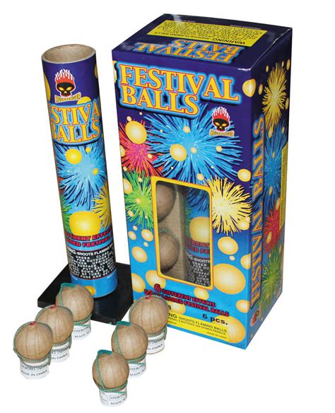 Launch and explosion sounds of festival balls