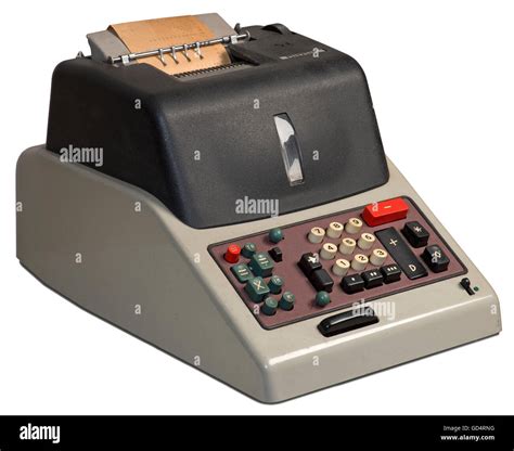 Electronic calculating machines carry out calculations - sound effect