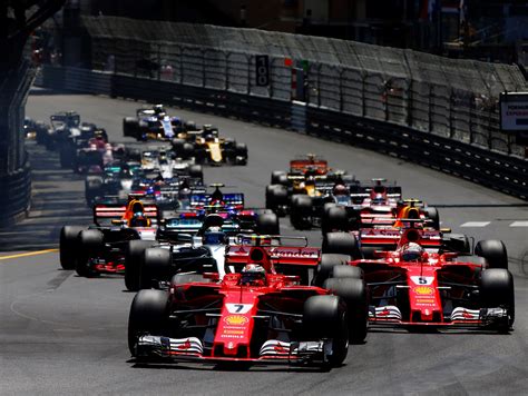 Formula-1 races: car stops, announcer's words, crowd sounds