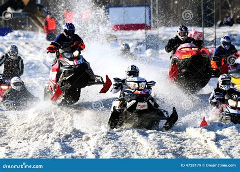 Snowmobile racing - sound effect