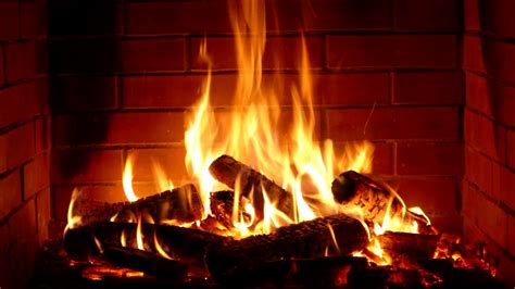 Firewood burning in the fireplace - sound effect