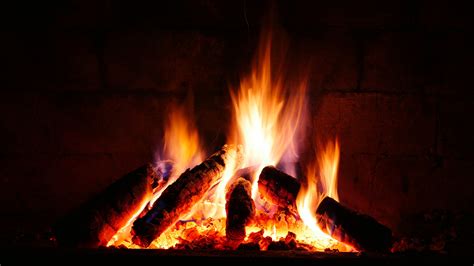 Firewood burning in the fireplace - sound effect