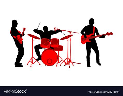 Playing drums and bass guitar - sound effect