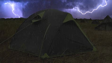 Raindrops hitting the tent - sound effect