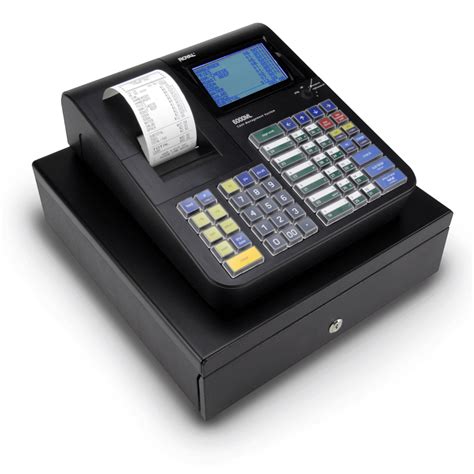 Electronic cash register: pressing keys, printing a receipt - sound effect