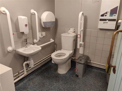 Public toilet in an institution, flush - sound effect