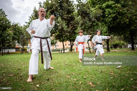 Practicing movements in karate - sound effect