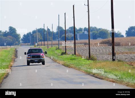 Pickup truck driving down the road (recorded from inside) - sound effect