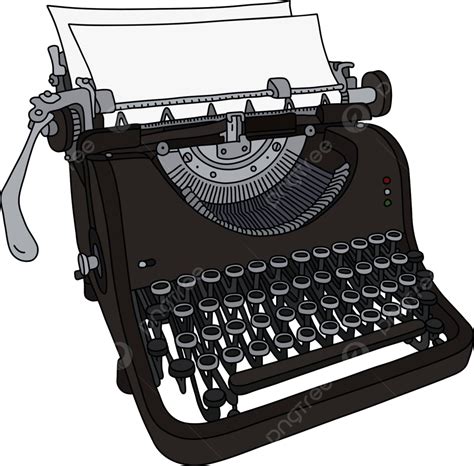 Mechanical typewriter: refilling paper, printing text - sound effect