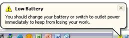 Windows xp low battery almost exhausted sound