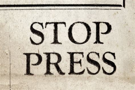Newspaper press stops - sound effect