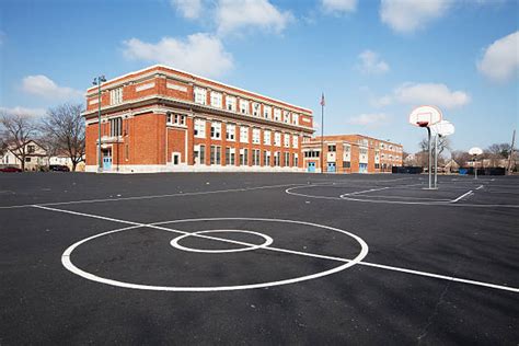 School yard: children play, bell for recess - sound effect