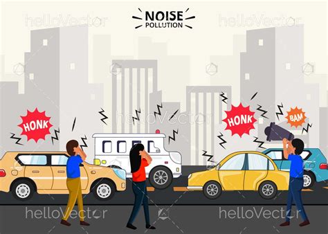 Noise and traffic of urban vehicles - sound effect