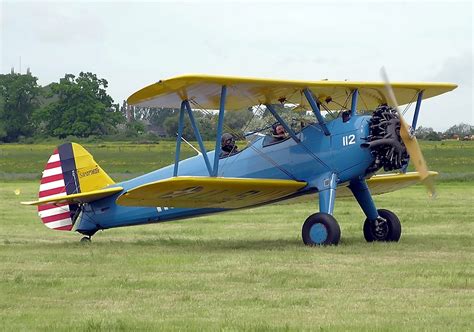 Biplane stirman flies (2) - sound effect